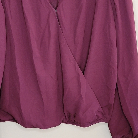 NWT Stitch Fix Nine Britton | Burgundy Kimberly Surplice Blouse Size Medium - Picture 3 of 7